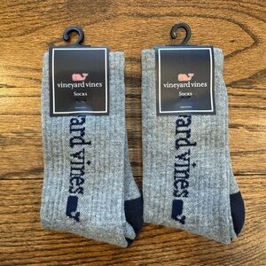 🐋 Vineyard Vines Boys Gray & Navy Socks – 2 Pack (NWT)